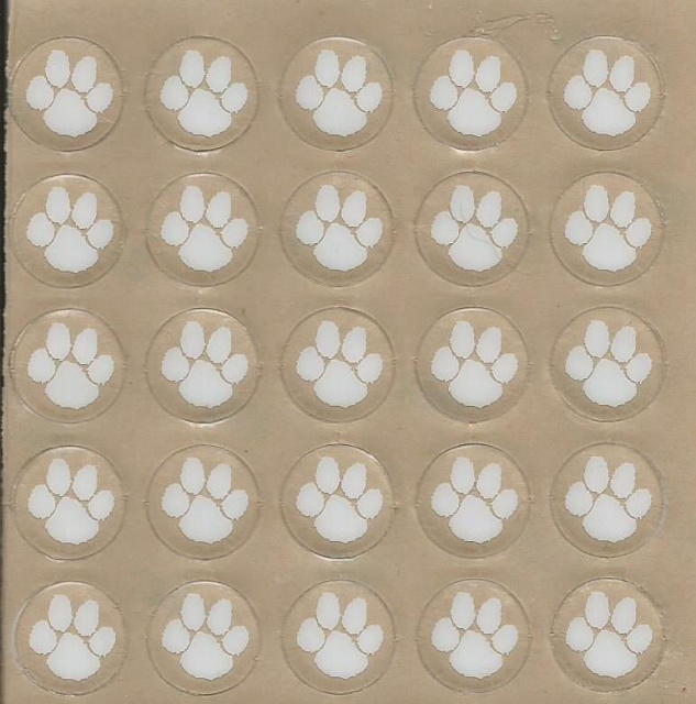 25 Tiger Paws Award Decals 1/2"